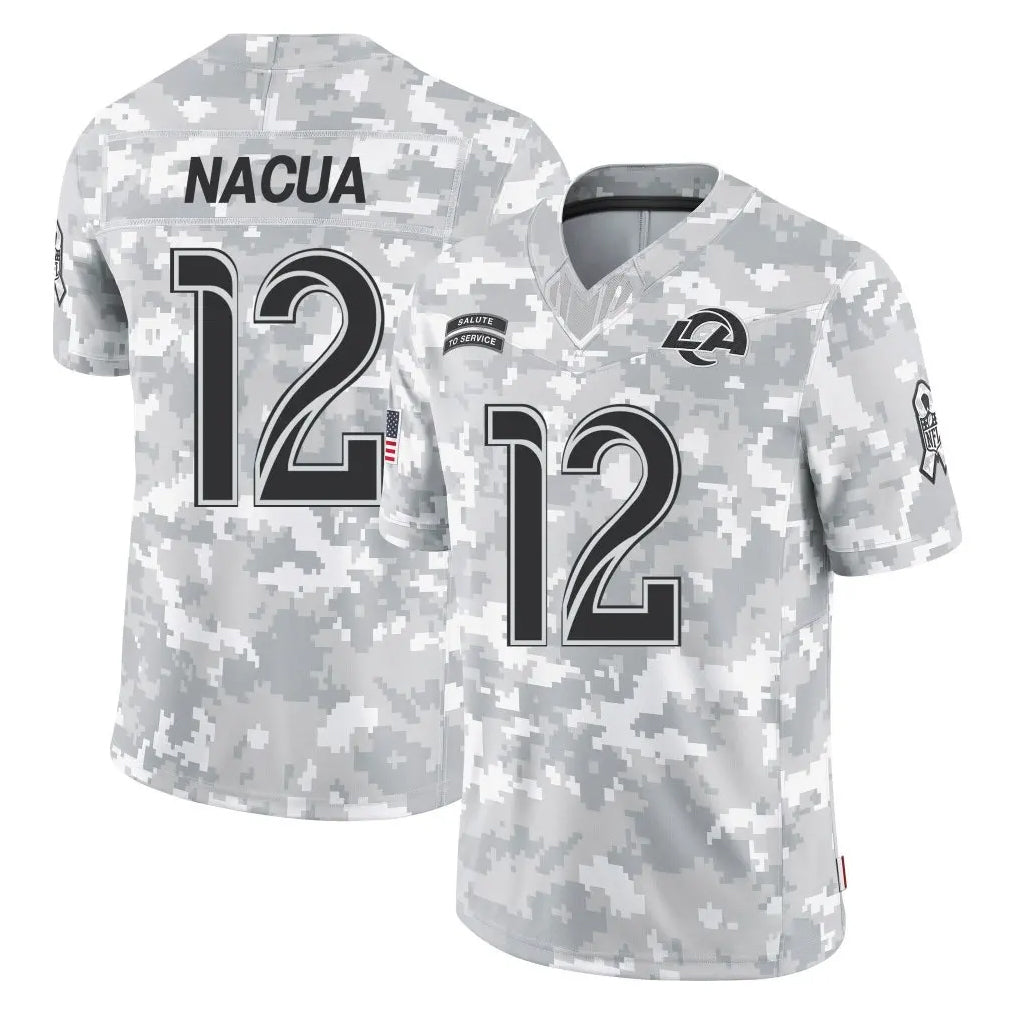 Kdoa LA.Rams #12 Puka Nacua Player Arctic Camo Salute To Service Limited Game Stitched Jerseys