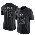 Kdoa LA.Rams #12 Puka Nacua Player Black REFLECTIVE Limited Stitched Jerseys