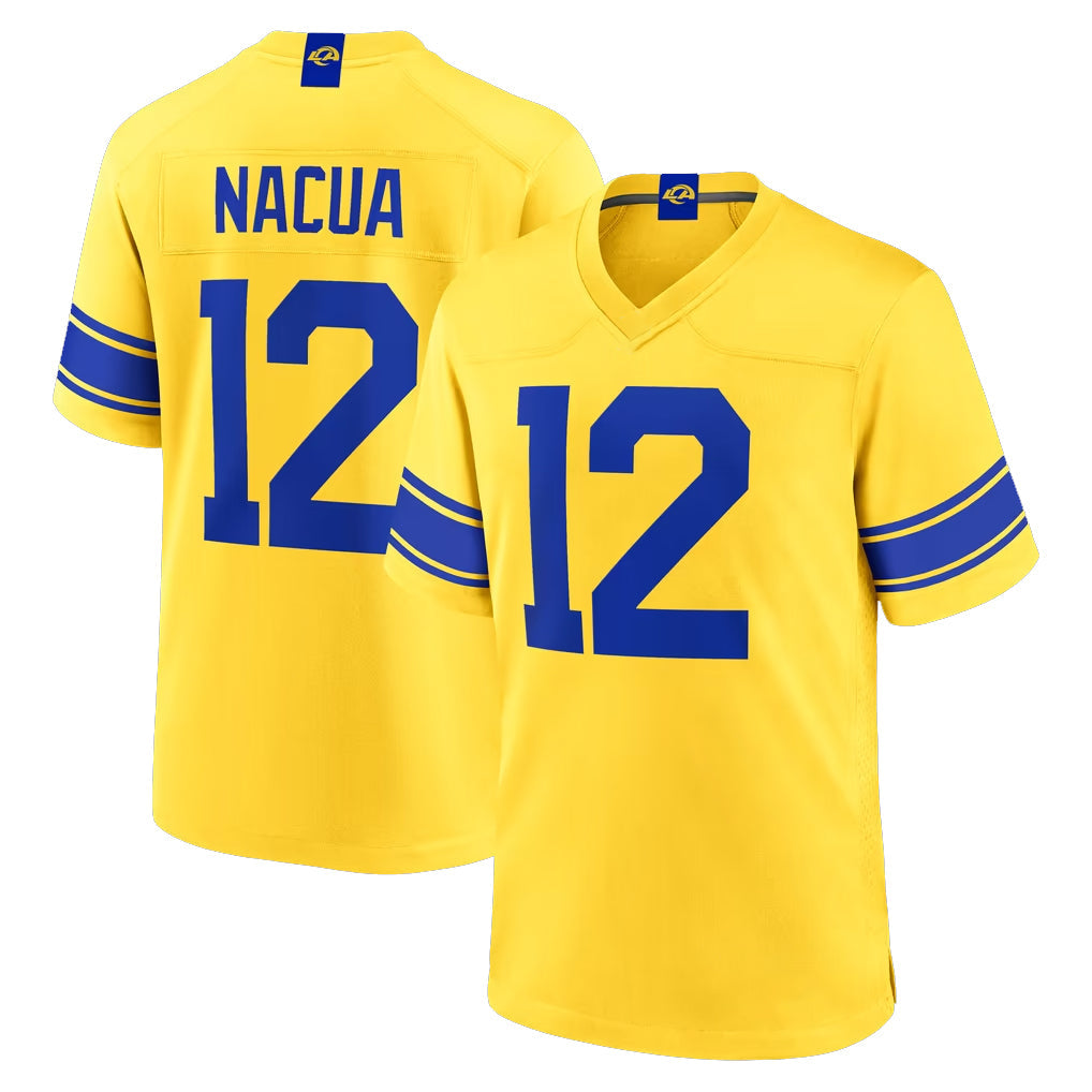 Kdoa LA.Rams #12 Puka Nacua Player Gold Classic Sol Home Game Stitched Jerseys