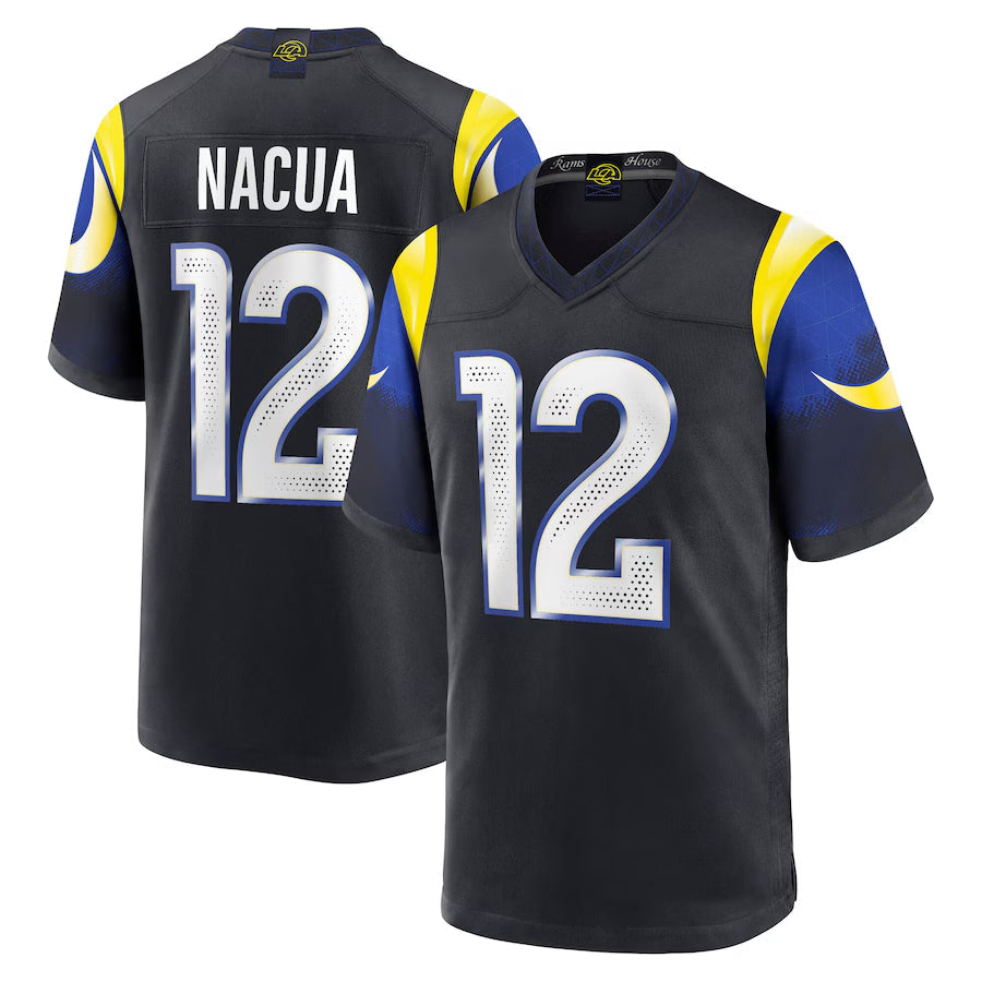 Kdoa LA.Rams #12 Puka Nacua Player Midnight Blue Rivalries Collection Game Stitched Jerseys