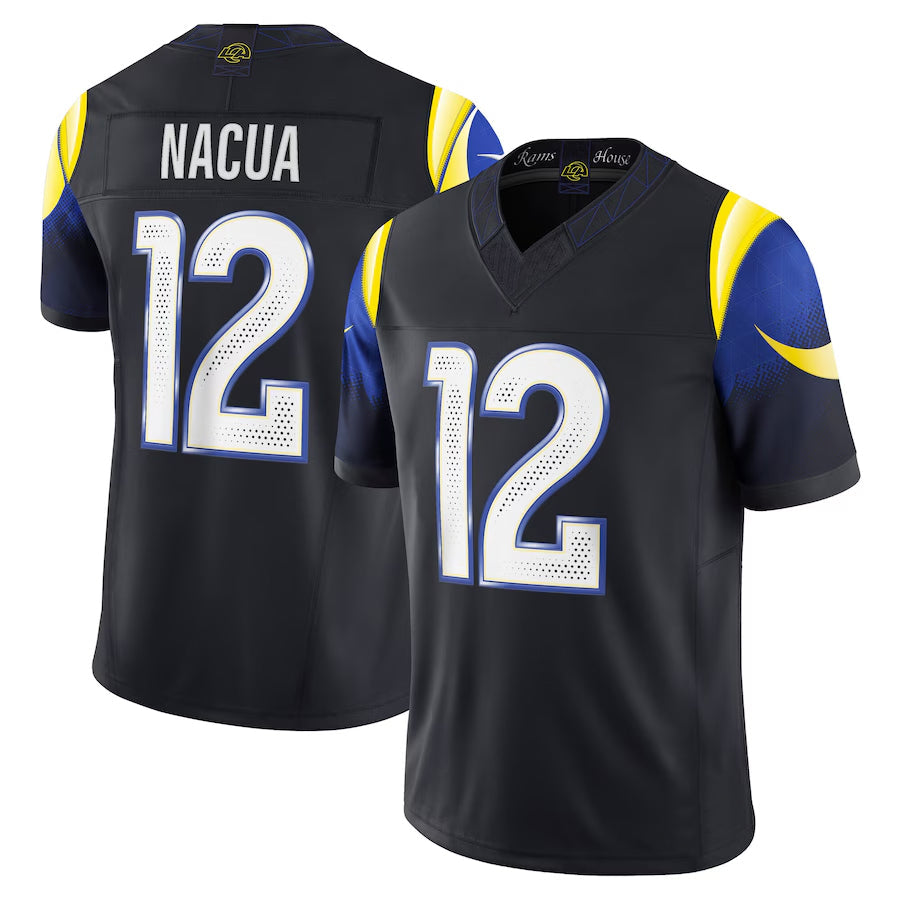 Kdoa LA.Rams #12 Puka Nacua Player Midnight Blue Rivalries Collection Vapor Limited Stitched Jerseys