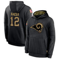 Kdoa LA.Rams #12 Puka Nacua Player Salute to Service Black Hoodies Stitched Jerseys