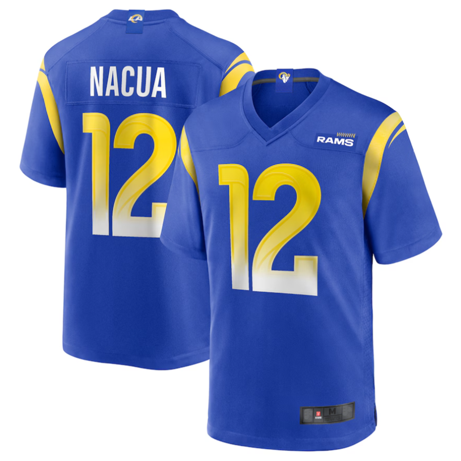Kdoa LA.Rams #12 Puka Nacua Royal Game Player Jersey American Stitched Jerseys