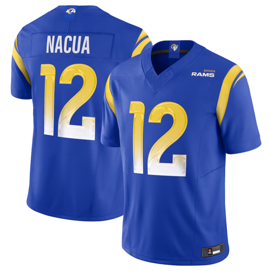 Kdoa LA.Rams #12 Puka Nacua Royal Vapor F.U.S.E. Limited Player Stitched Jerseys