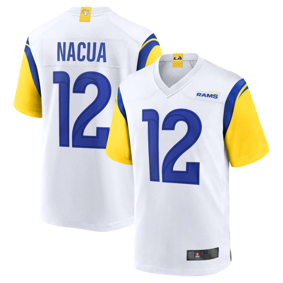 Kdoa LA.Rams #12 Puka Nacua White Game Player Jersey American Stitched Jerseys