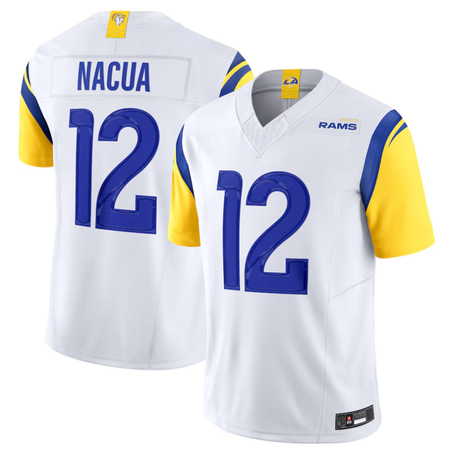 Kdoa LA.Rams #12 Puka Nacua White Vapor F.U.S.E. Limited Player Stitched Jerseys