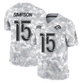 Kdoa LA.Rams #15 Ty Simpson Player Arctic Camo Salute To Service Limited Game Stitched Jerseys
