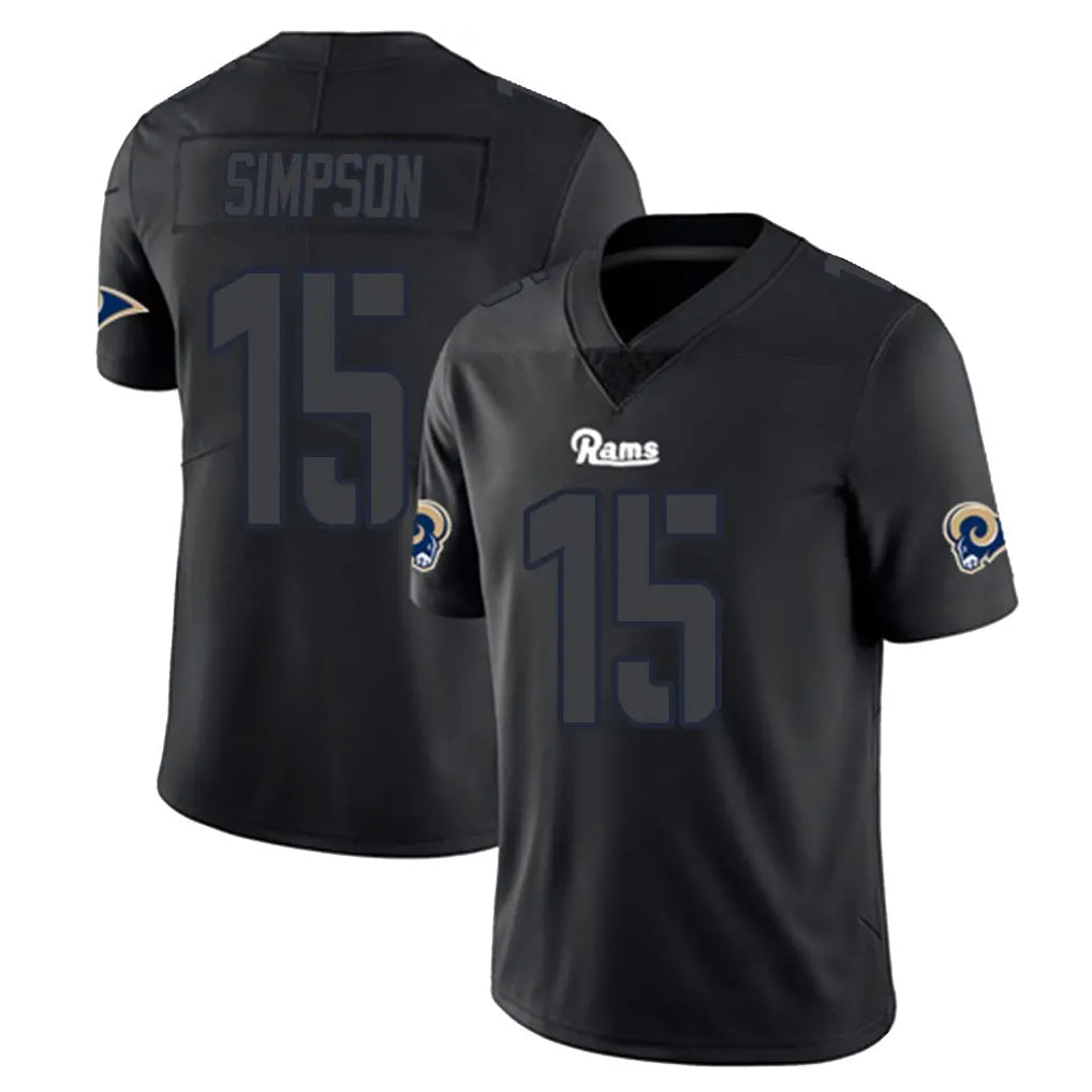 Kdoa LA.Rams #15 Ty Simpson Player Black Impact Limited Home Game Stitched Jerseys