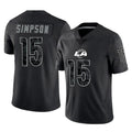 Kdoa LA.Rams #15 Ty Simpson Player Black Limited Reflective Home Game Stitched Jerseys