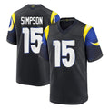 Kdoa LA.Rams #15 Ty Simpson Player Black Midnight Rivalries Collection Home Game Stitched Jerseys
