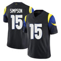 Kdoa LA.Rams #15 Ty Simpson Player Black Midnight Rivalries Collection Limited Home Game Stitched Jerseys