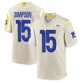 Kdoa LA.Rams #15 Ty Simpson Player Bone Home Game Stitched Jerseys