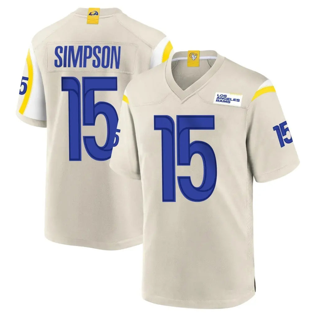 Kdoa LA.Rams #15 Ty Simpson Player Bone Home Game Stitched Jerseys