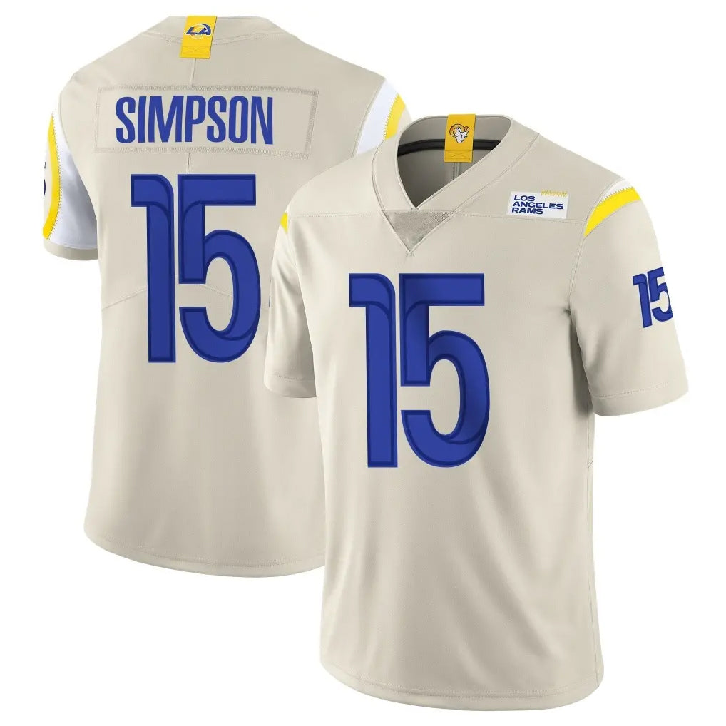 Kdoa LA.Rams #15 Ty Simpson Player Bone Limited Vapor Home Game Stitched Jerseys