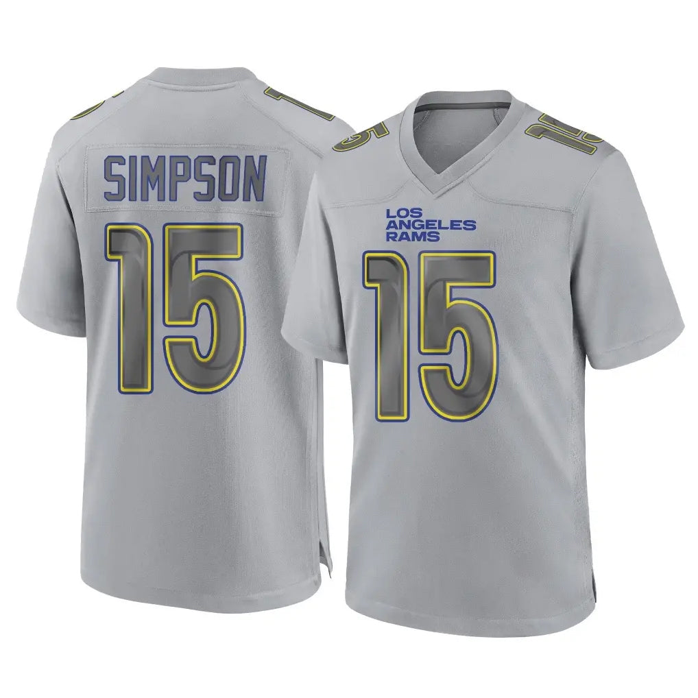 Kdoa LA.Rams #15 Ty Simpson Player Gray Atmosphere Fashion Home Game Stitched Jerseys