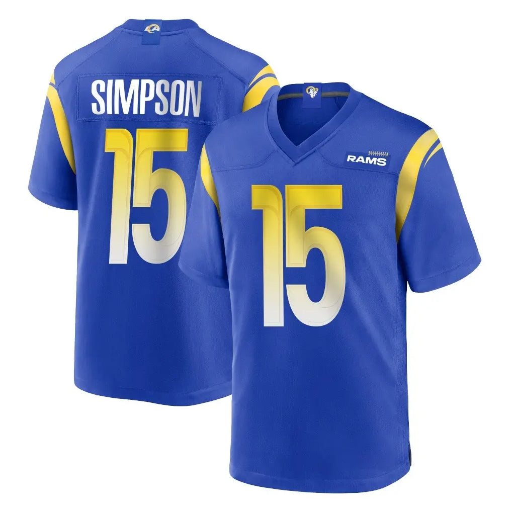 Kdoa LA.Rams #15 Ty Simpson Player Royal Home Game Stitched Jerseys