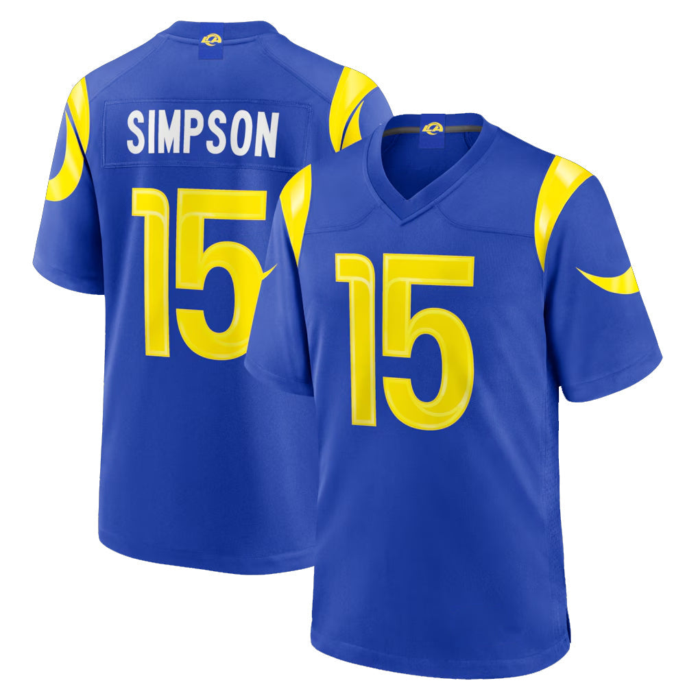 Kdoa LA.Rams #15 Ty Simpson Player Royal Limited Home Game Stitched Jerseys
