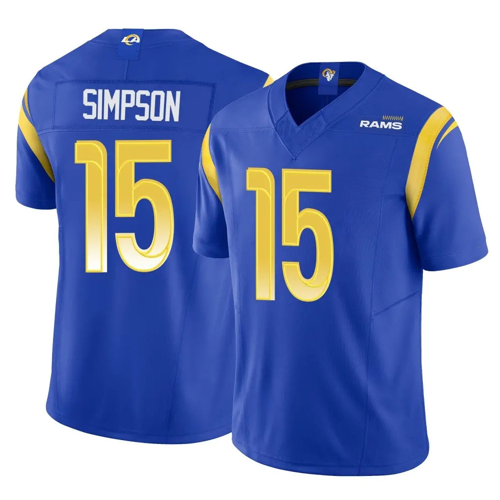 Kdoa LA.Rams #15 Ty Simpson Player Royal Limited Vapor F.U.S.E. Home Game Stitched Jerseys