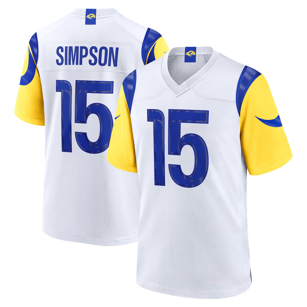 Kdoa LA.Rams #15 Ty Simpson Player White Limited Home Game Stitched Jerseys