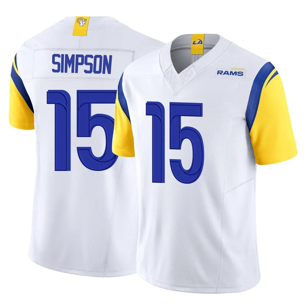 Kdoa LA.Rams #15 Ty Simpson Player White Limited Vapor F.U.S.E. Home Game Stitched Jerseys