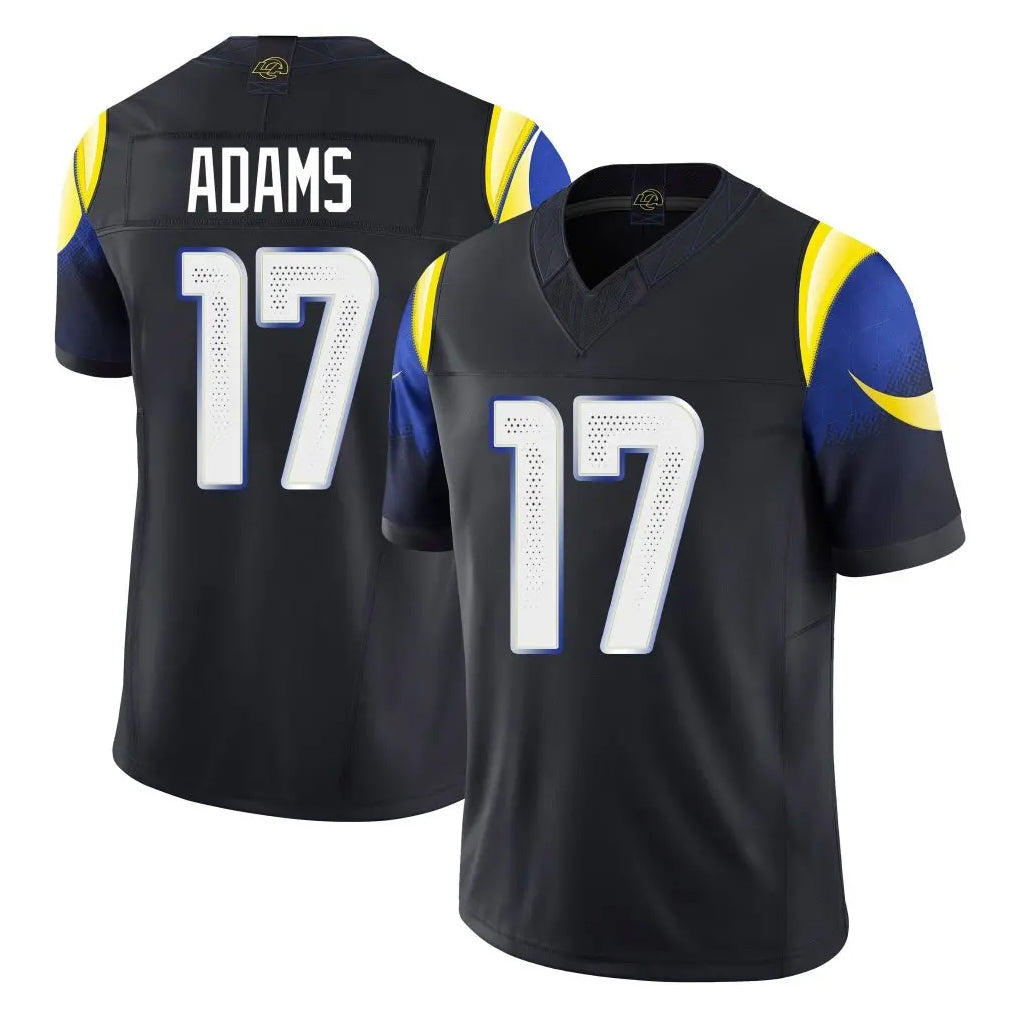 Kdoa LA.Rams #17 Davante Adams Player Black Midnight Rivalries Collection Limited Home Game Stitched Jerseys
