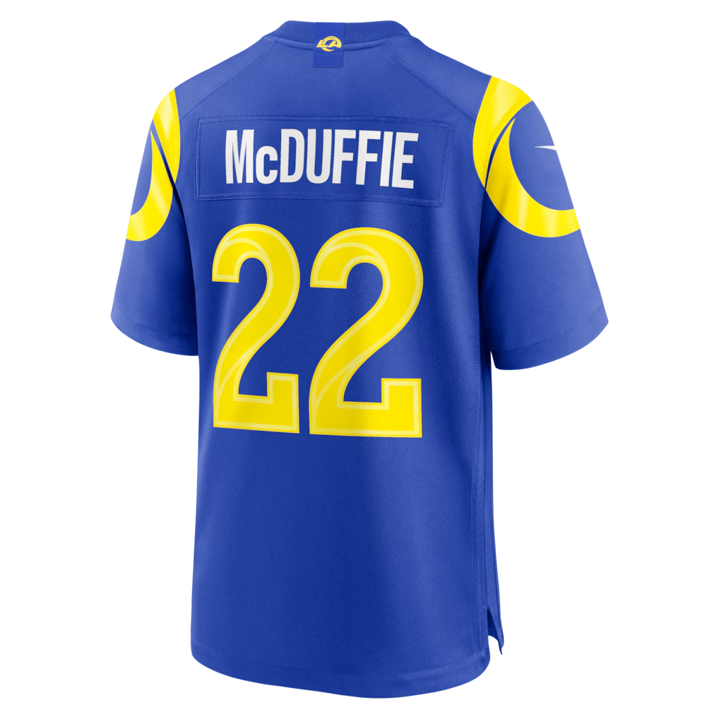 Kdoa LA.Rams #22 Trent McDuffie Royal Team Game Player Stitched Jerseys