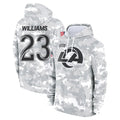 Kdoa LA.Rams #23 Kyren Williams Player Arctic Camo Salute to Service Hoodies Limited Game Stitched Jerseys