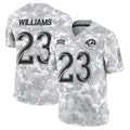 Kdoa LA.Rams #23 Kyren Williams Player Arctic Camo Salute to Service Limited Stitched Jerseys