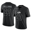 Kdoa LA.Rams #23 Kyren Williams Player Black RFLCTV Limited Stitched Jerseys