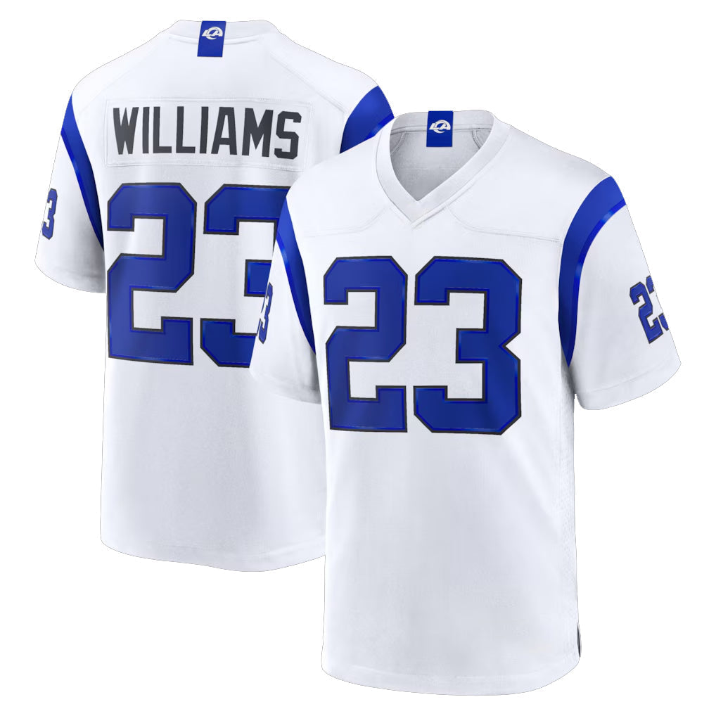 Kdoa LA.Rams #23 Kyren Williams Player Fearsome White Home Game Stitched Jerseys