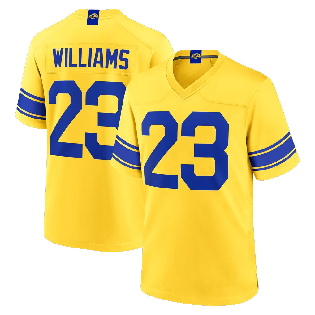 Kdoa LA.Rams #23 Kyren Williams Player Gold Classic Sol Home Game Stitched Jerseys