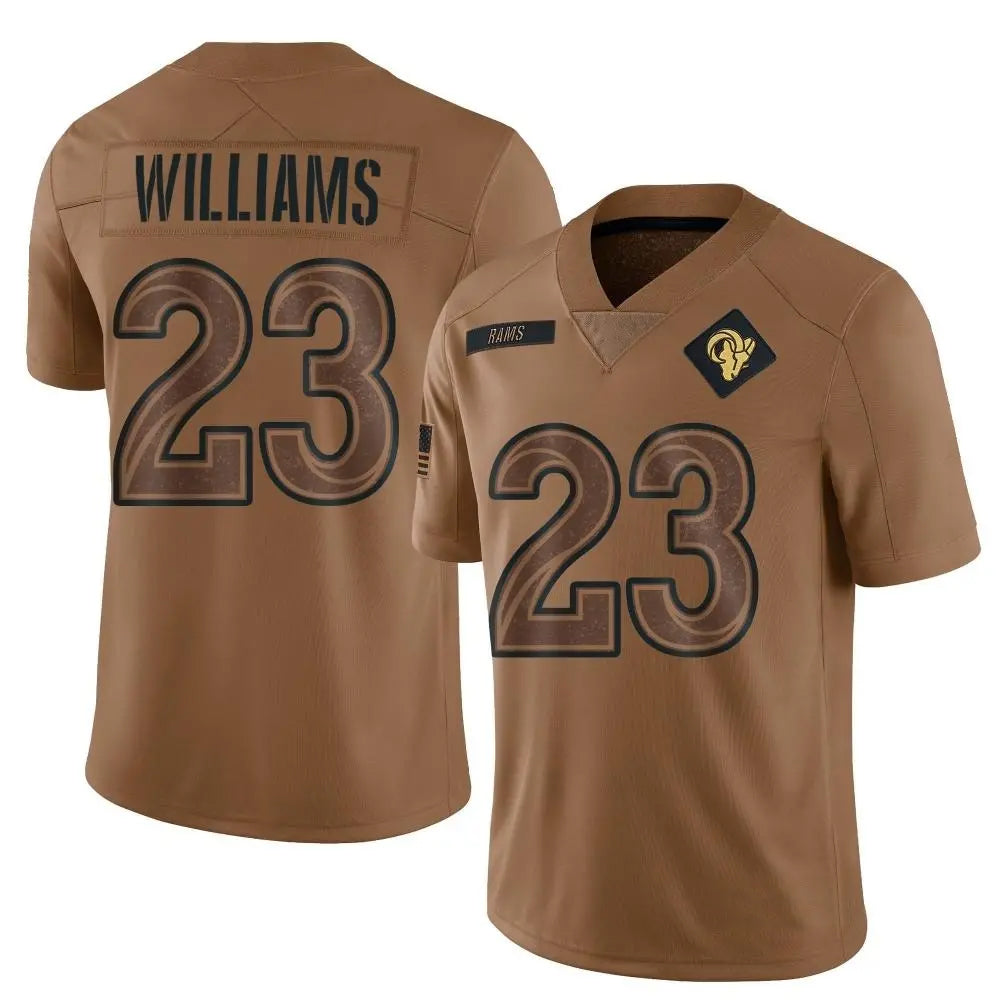 Kdoa LA.Rams #23 Kyren Williams Player Limited Brown Salute To Service Stitched Jerseys