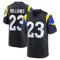 Kdoa LA.Rams #23 Kyren Williams Player Midnight Blue Rivalries Collection Game Stitched Jersey