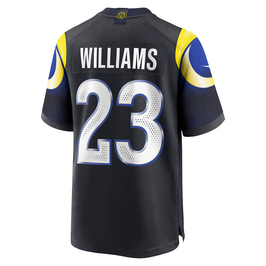 Kdoa LA.Rams #23 Kyren Williams Player Midnight Blue Rivalries Collection Game Stitched Jerseys