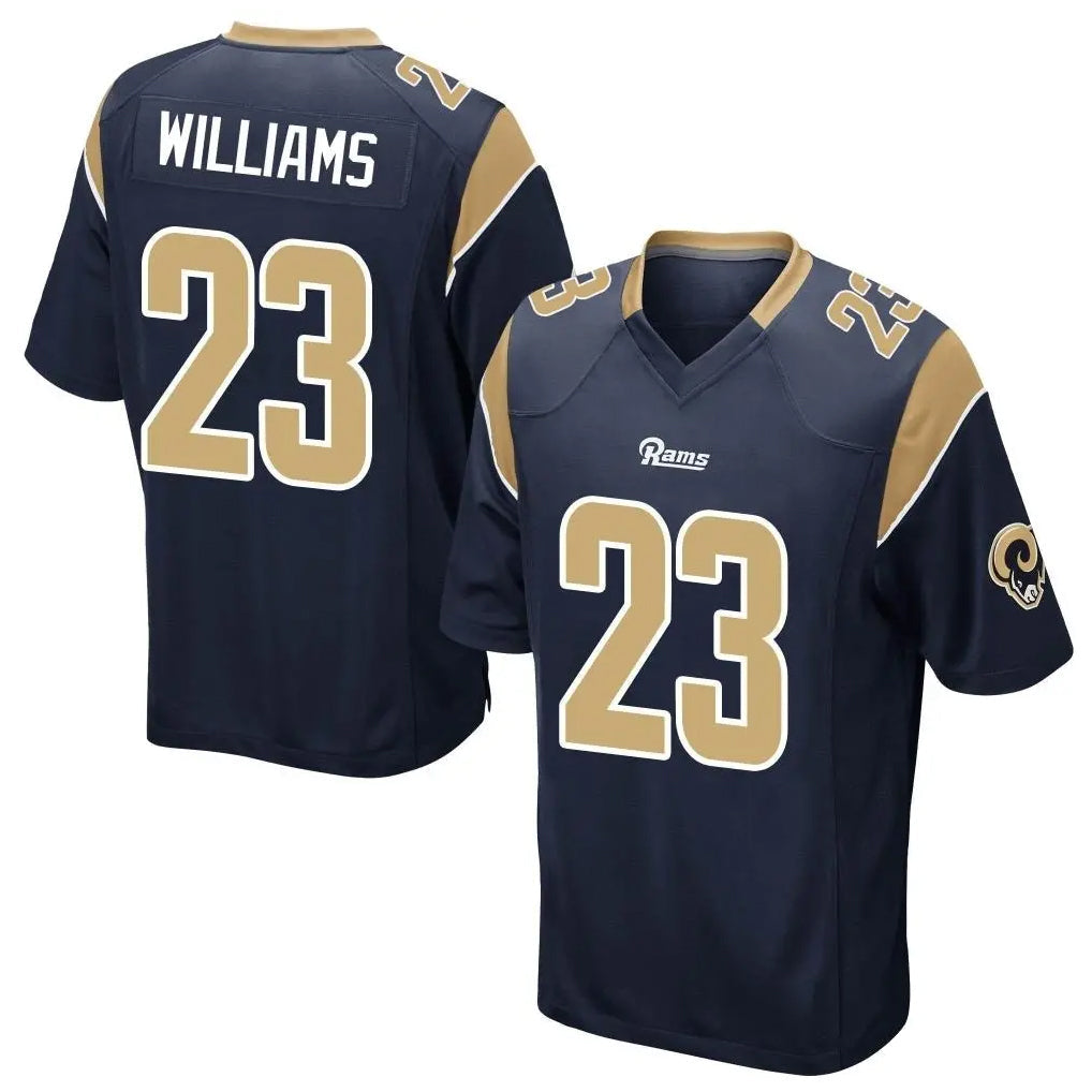Kdoa LA.Rams #23 Kyren Williams Player Navy Home Game Stitched Jerseys