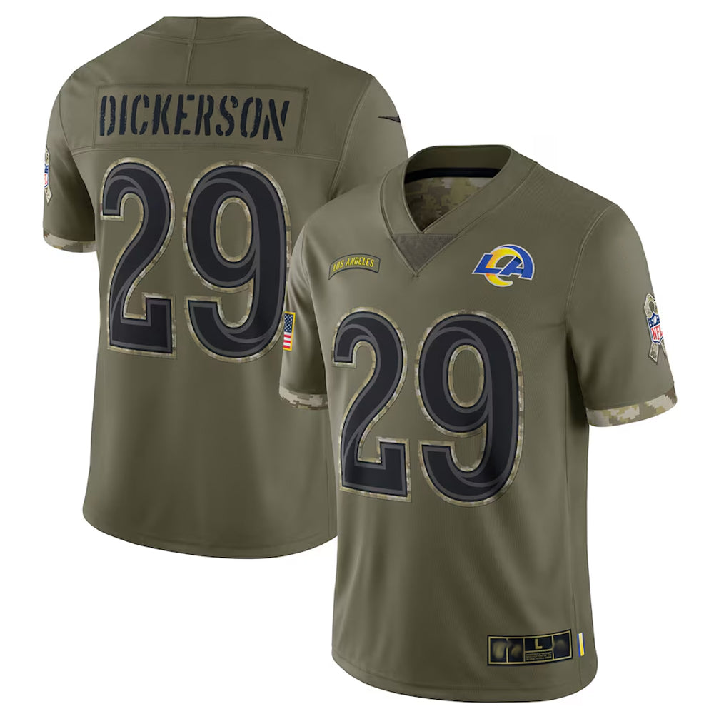 Kdoa LA.Rams #29 Eric Dickerson Player Salute To Service Olive Football Jerseys