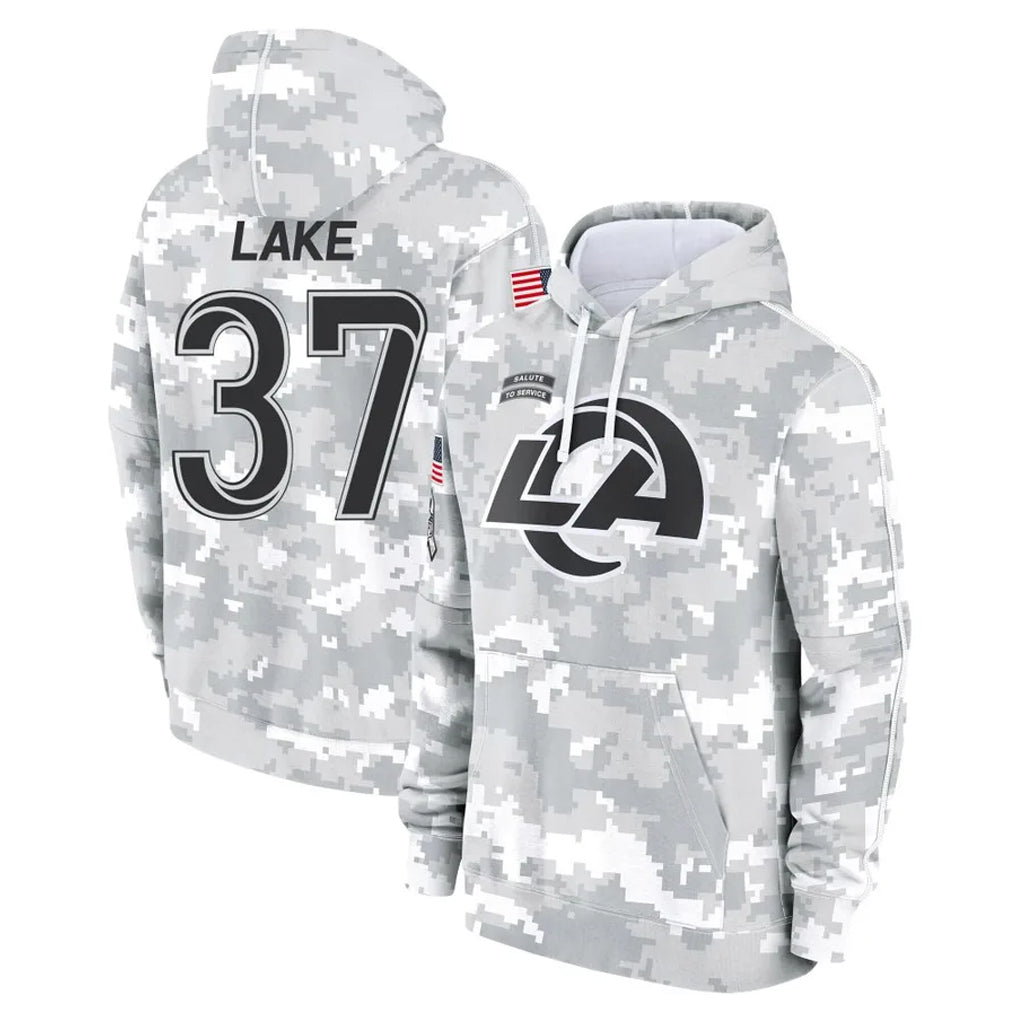 Kdoa LA.Rams #37 Quentin Lake Player Arctic Camo Salute to Service Hoodies Limited Game Stitched Jerseys