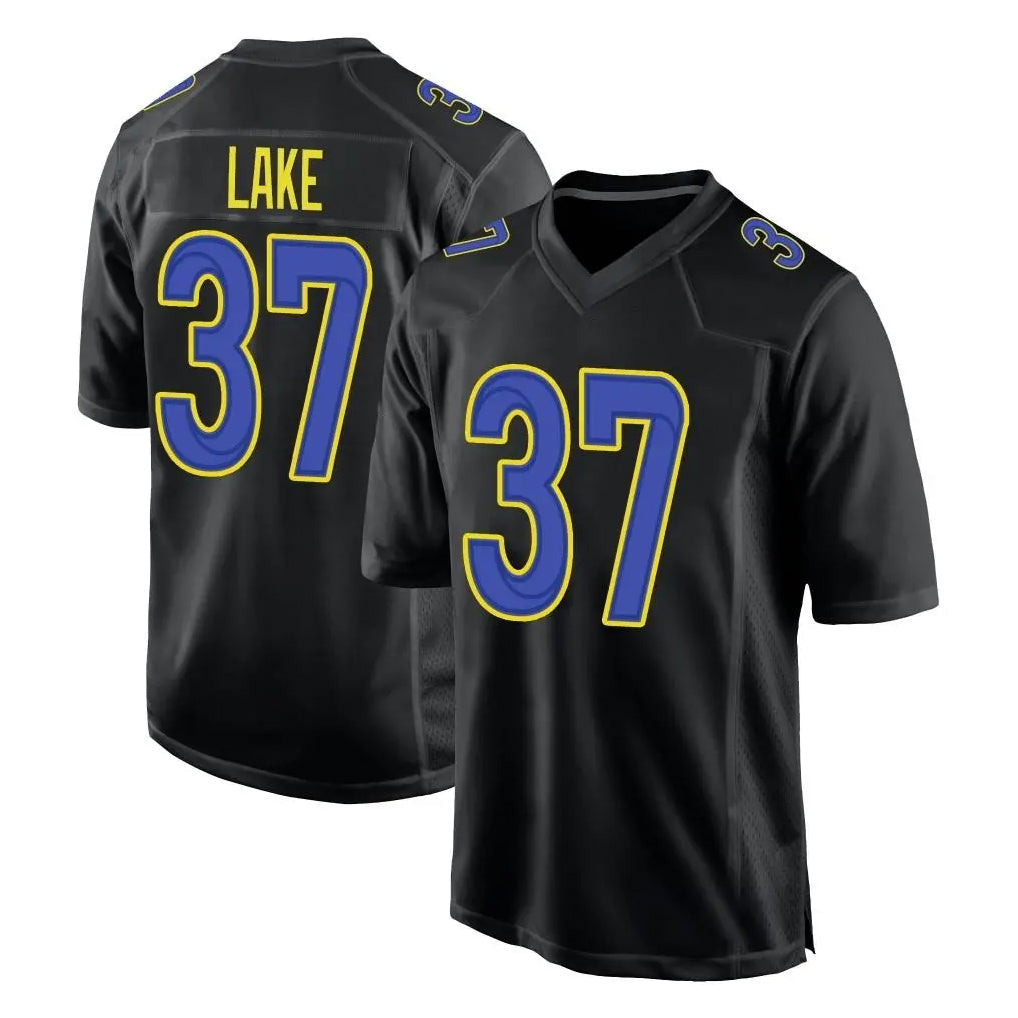 Kdoa LA.Rams #37 Quentin Lake Player Black Fashion Limited Home Game Stitched Jerseys