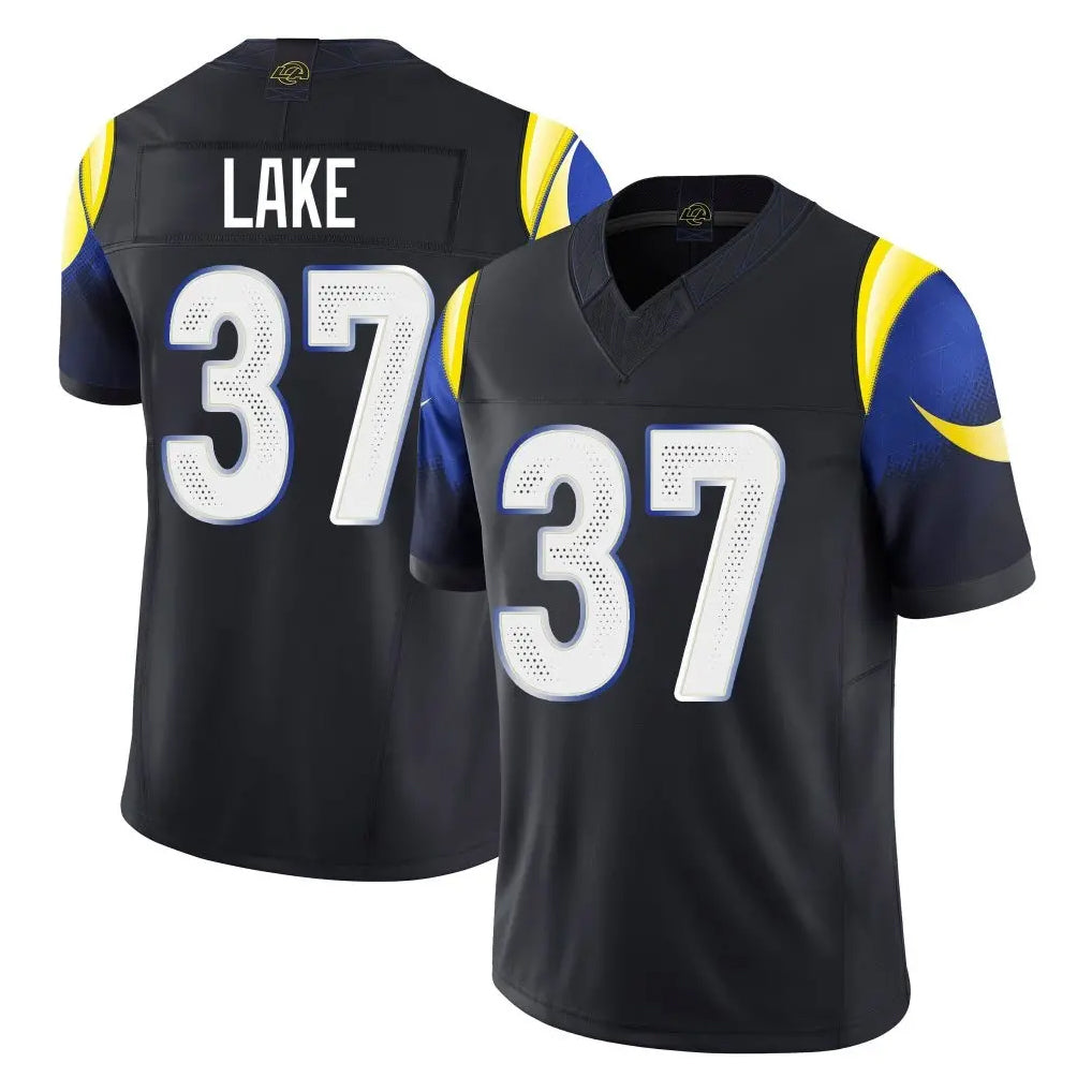 Kdoa LA.Rams #37 Quentin Lake Player Black Midnight Rivalries Collection Limited Home Game Stitched Jerseys