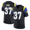 Kdoa LA.Rams #37 Quentin Lake Player Black Midnight Rivalries Collection Limited Home Game Stitched Jerseys