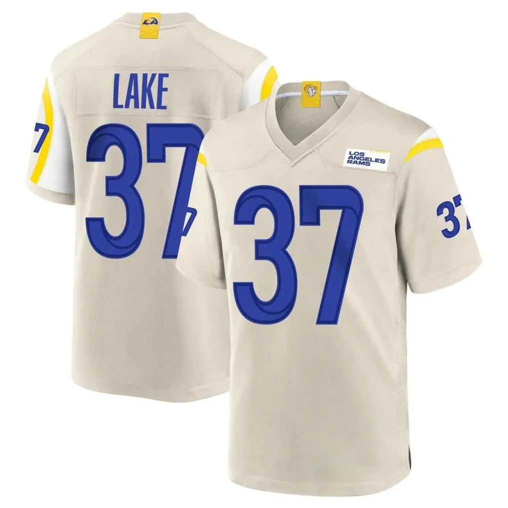 Kdoa LA.Rams #37 Quentin Lake Player Bone Home Game Stitched Jerseys