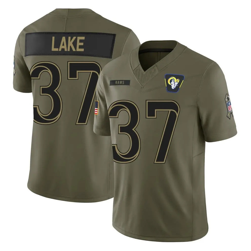 Kdoa LA.Rams #37 Quentin Lake Player Olive 2025 Salute To Service Limited Game Stitched Jerseys