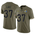 Kdoa LA.Rams #37 Quentin Lake Player Olive Salute To Service Limited Stitched Jerseys