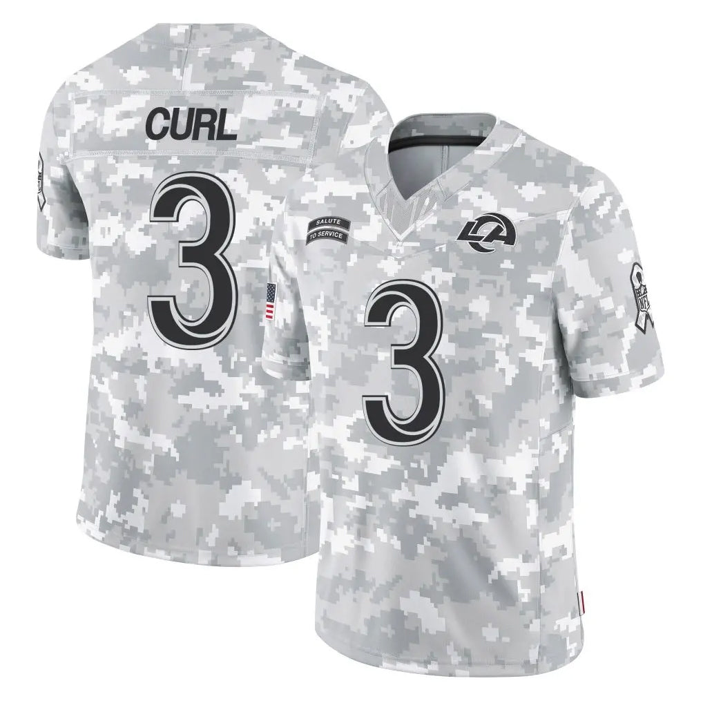 Kdoa LA.Rams #3 Kam Curl Player Arctic Camo Salute To Service Limited Game Stitched Jerseys