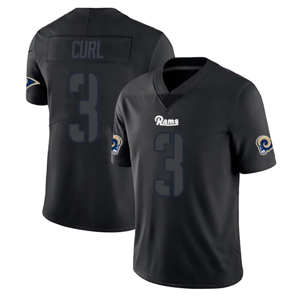 Kdoa LA.Rams #3 Kam Curl Player Black Impact Limited Home Game Stitched Jerseys