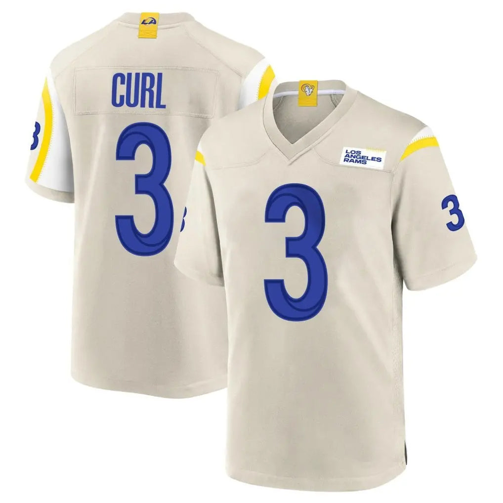 Kdoa LA.Rams #3 Kam Curl Player Bone Home Game Stitched Jerseys