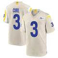 Kdoa LA.Rams #3 Kam Curl Player Bone Home Game Stitched Jerseys