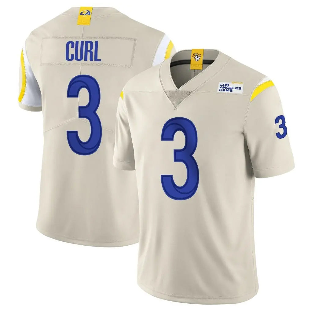 Kdoa LA.Rams #3 Kam Curl Player Bone Limited Vapor Home Game Stitched Jerseys
