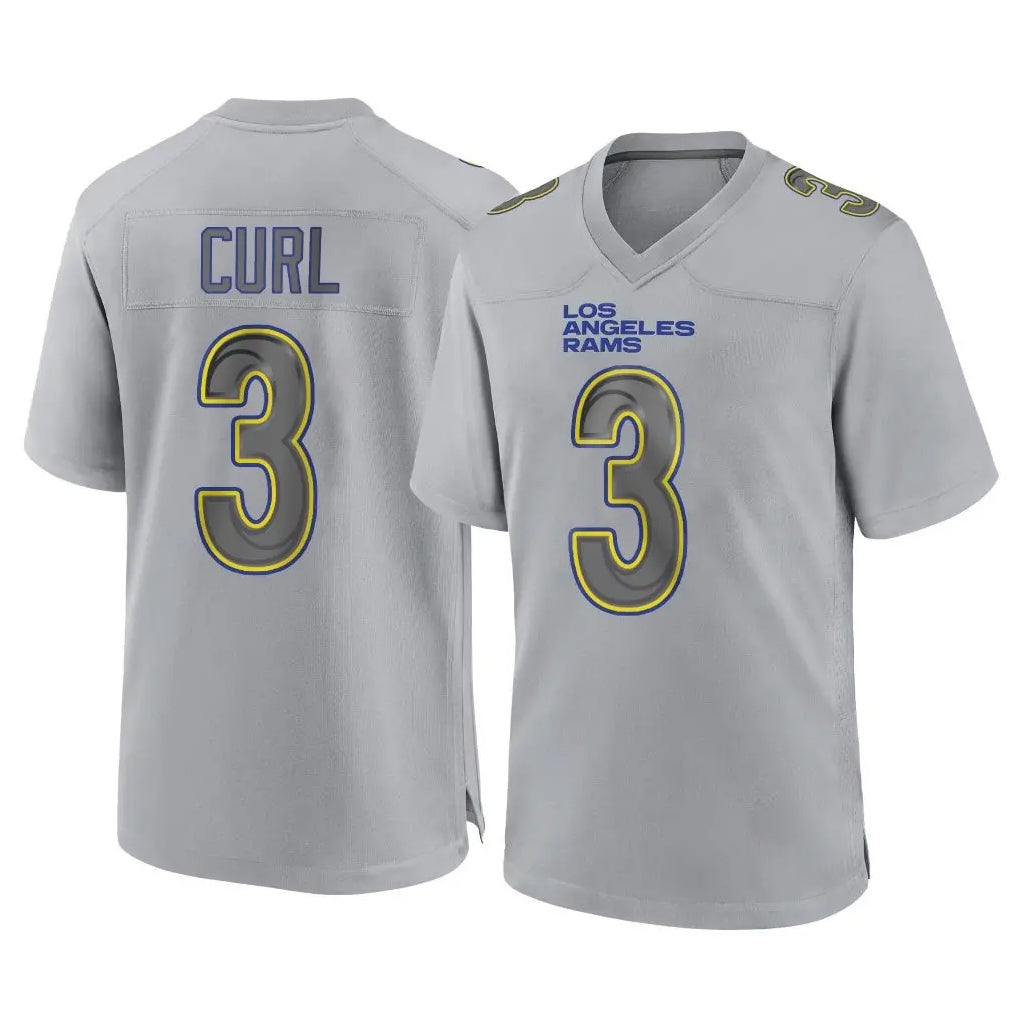 Kdoa LA.Rams #3 Kam Curl Player Gray Atmosphere Fashion Home Game Stitched Jerseys