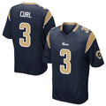 Kdoa LA.Rams #3 Kam Curl Player Navy Home Game Stitched Jerseys